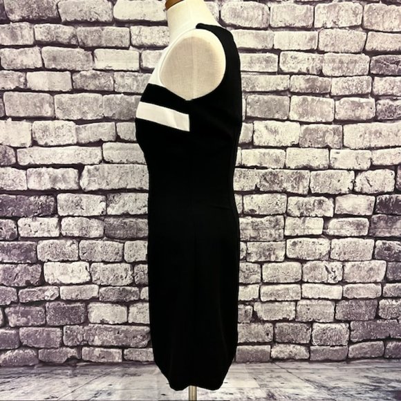 CDC Vintage Black & White Sleeveless Dress Size 8 - Picture 4 of 9